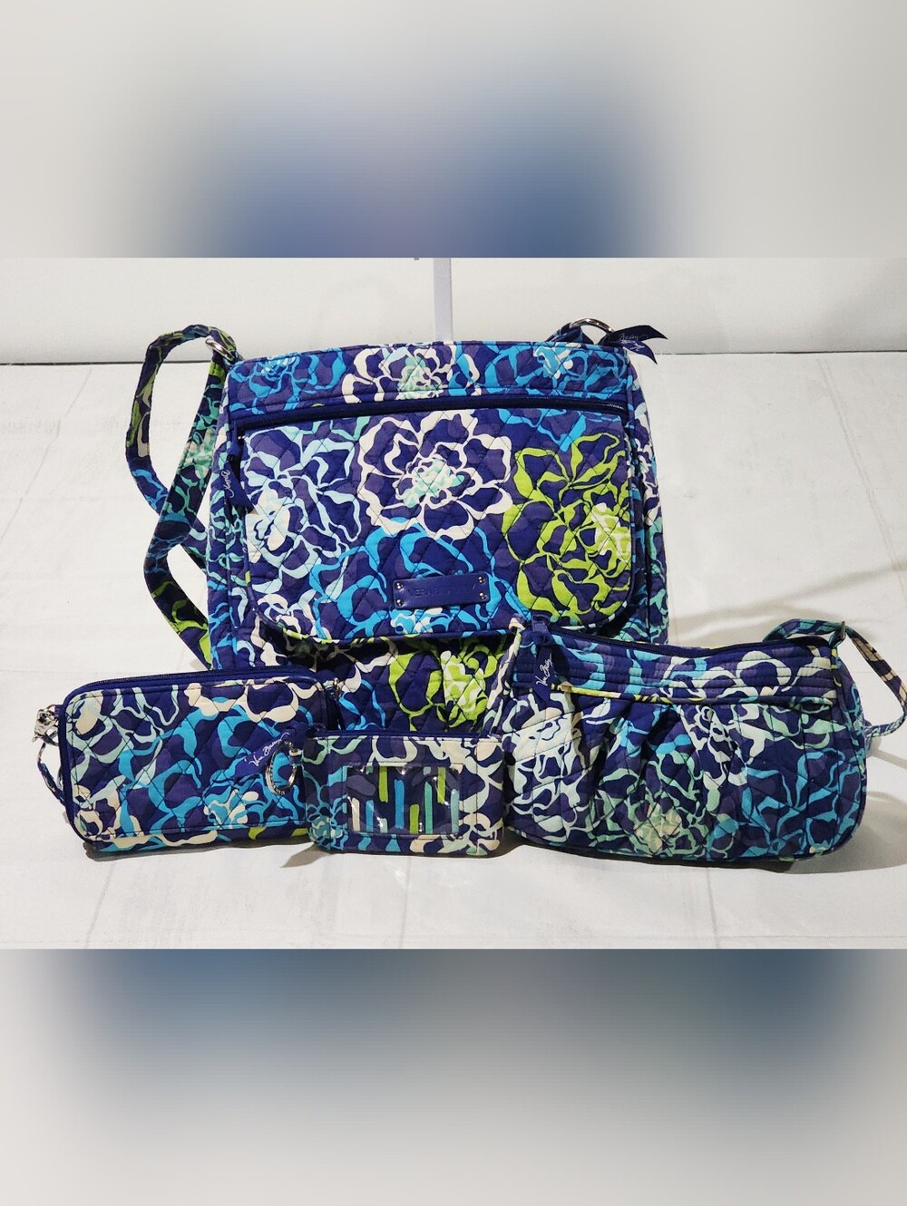 Vera Bradley Katalina Blues Hipster 4 pc Set Crossbody Wallet ID Holder